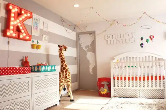 top 9 nursery decorating ideas in red and gray