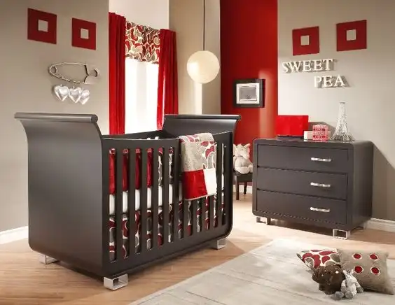 top 9 nursery decorating ideas in red and gray