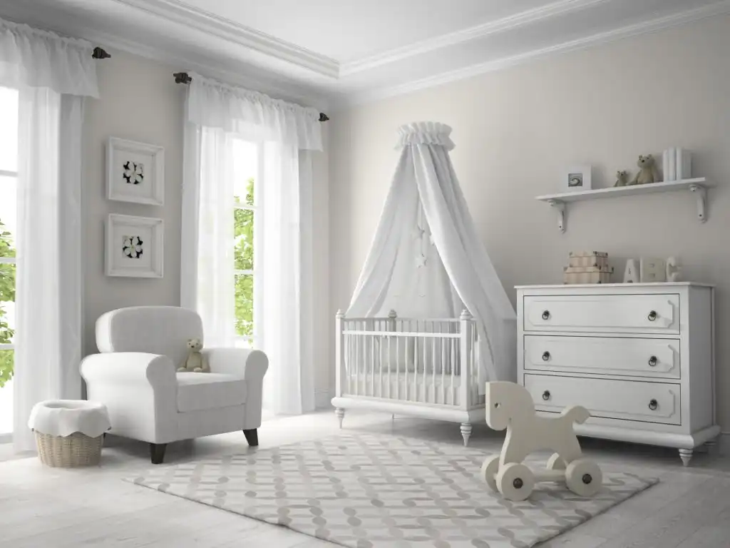 all white nursery